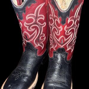 Old West leather upper boots (Red)